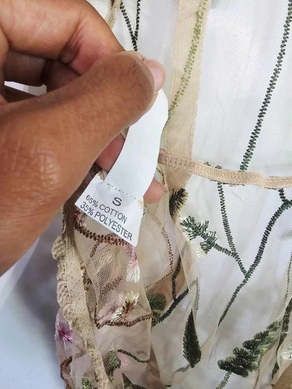 Beautiful Sheer Floral Embroidered Teddy Lingerie Small